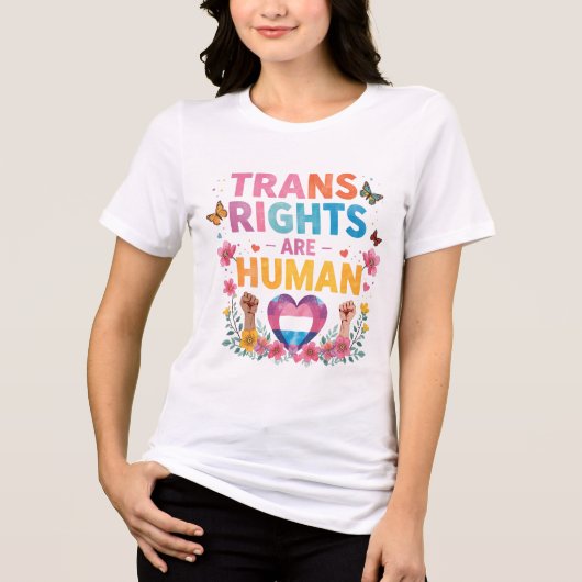 Transrechten Zijn Mensenrechten Ontwerp Tri-Blend Shirt (Voorkant)