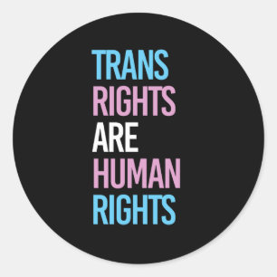 Transrechten zijn mensenrechten - trans kleuren ronde sticker