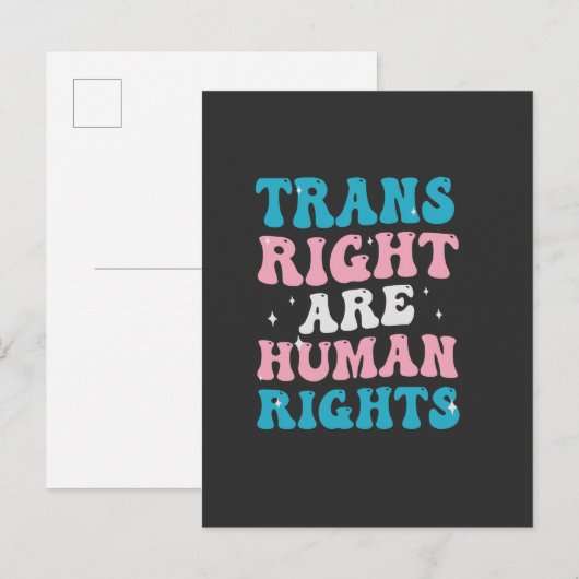 Transrechten zijn Mensenrechten Transgender Gelijk Aankondigingskaart (Voorkant / Achterkant)