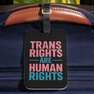 Transrechten zijn mensenrechten Transgender Pride Bagagelabel