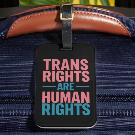 Transrechten zijn mensenrechten Transgender Pride Bagagelabel (Voorkant Insitu 2)