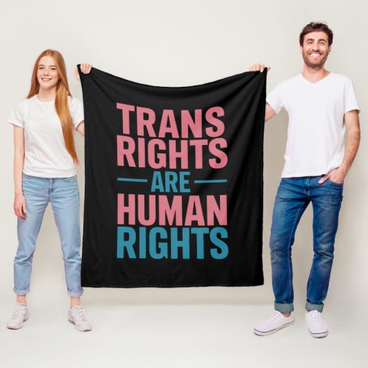 Transrechten zijn mensenrechten Transgender Pride Fleece Deken (In situ)