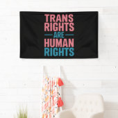 Transrechten zijn mensenrechten Transgender Pride Spandoek (Insitu)