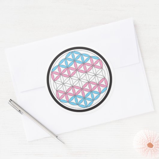 transsacrale geometrie ronde sticker (Envelop)