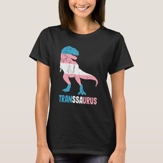 Transsaurus Dinosaur Rex Transseksueel Transgender T-shirt (Voorkant)