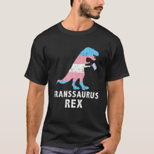Transsaurus rex dinosaur in transgendervlag voor t t-shirt