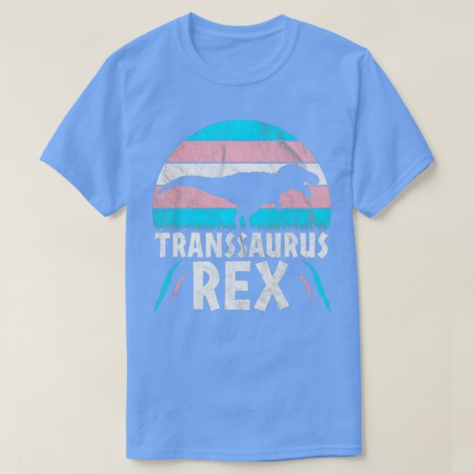 Transsaurus Rex Trans Dinosaur Transexual Flag Din T-shirt (Design voorkant)