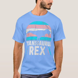 Transsaurus Rex Trans Dinosaur Transexual Flag Din T-shirt
