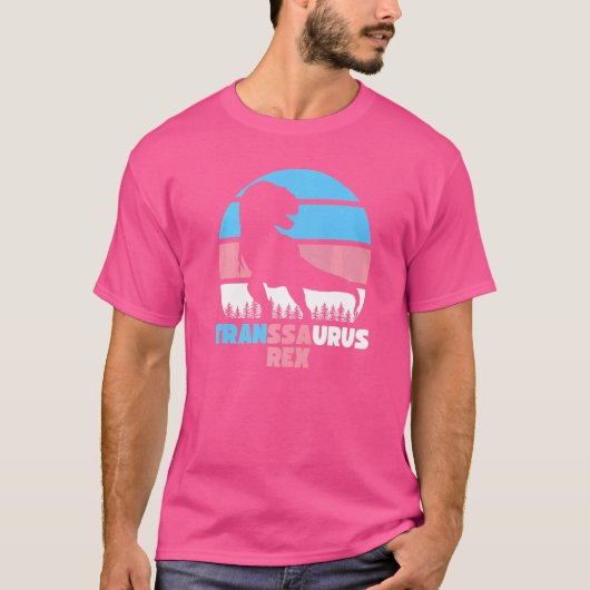 Transsaurus rex transgender vlag voor trans-Pride T-shirt (Voorkant)