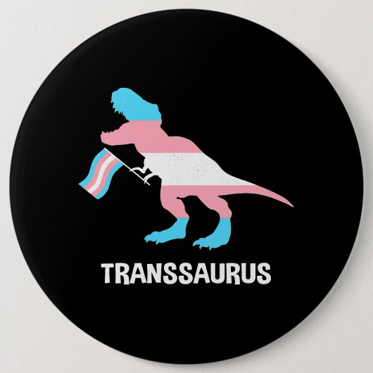 Transsaurus Transgender TRex Dinosaurus LGBTQ Tran Ronde Button 6,0 Cm (Voorkant)