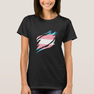 Transseksuele Vlag Half Transgender Vintage Vlag T T-shirt
