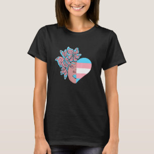 Transseksuele vlag Halfverhitte transseksuele tran T-shirt