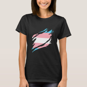 Transseksuele vlag Halve Transgender vlag Tra T-shirt