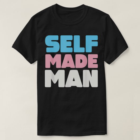 Transself-made Man FTM Transgender Flag Support L T-shirt (Design voorkant)