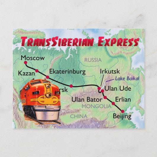 Transsiberische express briefkaart (Voorkant)