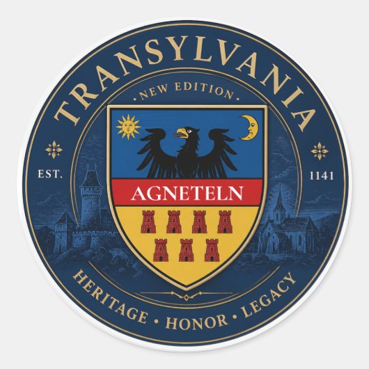 Transsylvaans aangepast woord ronde sticker (Voorkant)