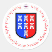 Transsylvaans-Saksische Wapen Ronde Sticker (Voorkant)
