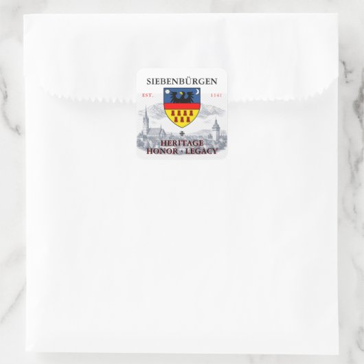 Transsylvaans-Saksische Wapen Vierkante Sticker (Tas)