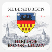 Transsylvaans-Saksische Wapen Vierkante Sticker (Voorkant)