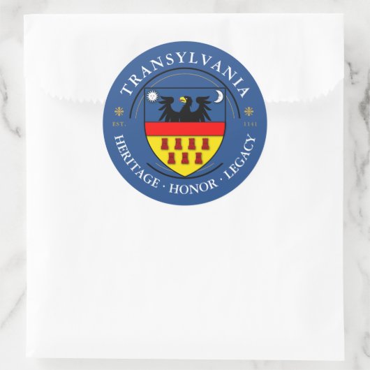 Transsylvaanse Saksen Wapen Ronde Sticker (Tas)