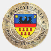 Transsylvaanse Saksische Wapen Ronde Sticker (Voorkant)