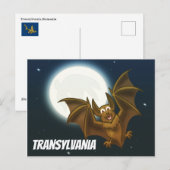 TranssylvaniaFlying Bat Briefkaart (Voorkant / Achterkant)