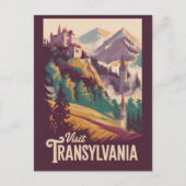 Transsylvanië Landschap Illustratie Reis Kunst Briefkaart (Voorkant)