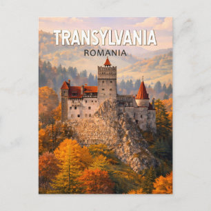 Transsylvanië Roemenië Illustratie Reis Kunst Vint Briefkaart