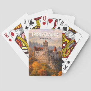 Transsylvanië Roemenië Illustratie Reis Kunst Vint Pokerkaarten