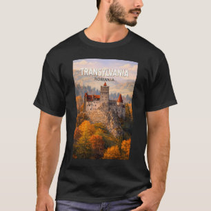 Transsylvanië Roemenië Illustratie Reis Kunst Vint T-shirt