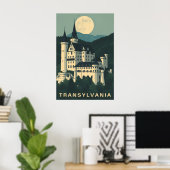 Transsylvanië Roemenië Reis Gotisch Kasteel Poster (Thuiskantoor)
