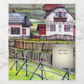 Transsylvanië, Roemenië, schilderachtig schildpad Wijn Etiket (Enkel label)