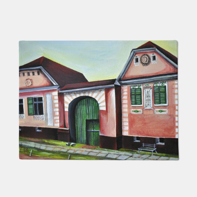 Transsylvanië, Roemenië, Waterverf schilderen Deurmat (Voorkant)