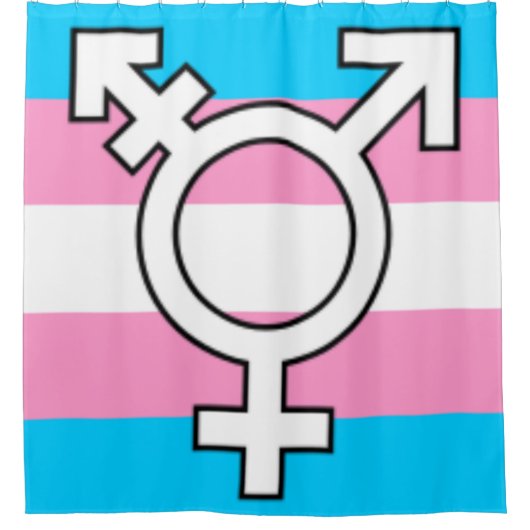 Transsymbool en vlag douchegordijn (Voorkant)