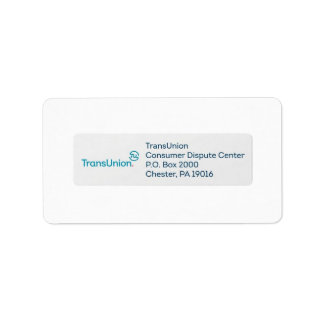 TransUnion Verzendadres Label