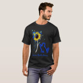 Transverse Myelitis Bewustzijn SunflowerButterfly T-shirt (Voorkant volledig)