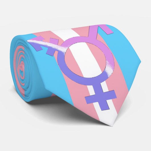 Transvlag W/symbool Stropdas (Opgerold)