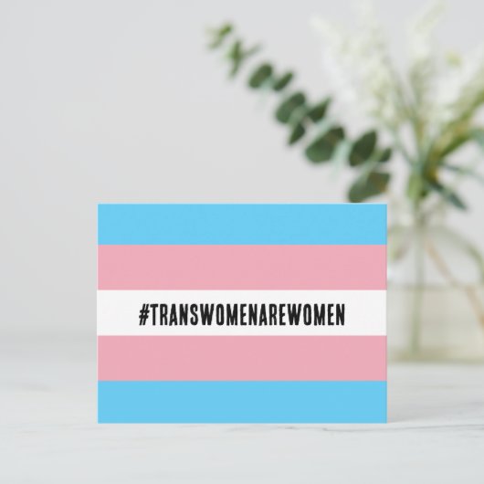 #TRANSWOMENAREWOMEN Vlag Briefkaart (Staand voorkant)