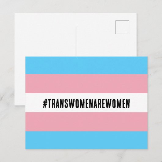 #TRANSWOMENAREWOMEN Vlag Briefkaart (Voorkant / Achterkant)