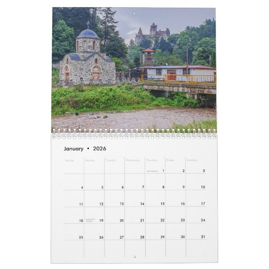 Transylvania 2026 calendar kalender (Jan 2026)