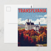 Transylvania Kasteel Herfst Retro Briefkaart (Voorkant / Achterkant)
