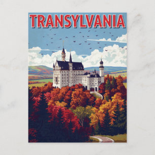 Transylvania Kasteel Herfst Retro Briefkaart