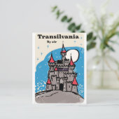 Transylvania Kasteel vintage reisposter Briefkaart (Staand voorkant)