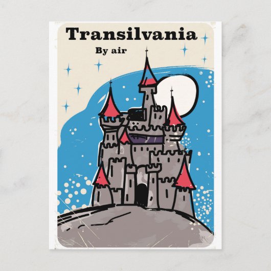 Transylvania Kasteel vintage reisposter Briefkaart (Voorkant)