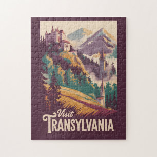 Transylvania Landschap Illustratie Reis Kunst Legpuzzel