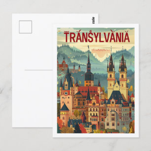 Transylvania Roemenië Vintage Beroemde Reisplaats Briefkaart
