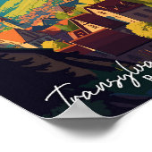 Transylvania Roemenië vintage reisillustratie Poster (Hoek)