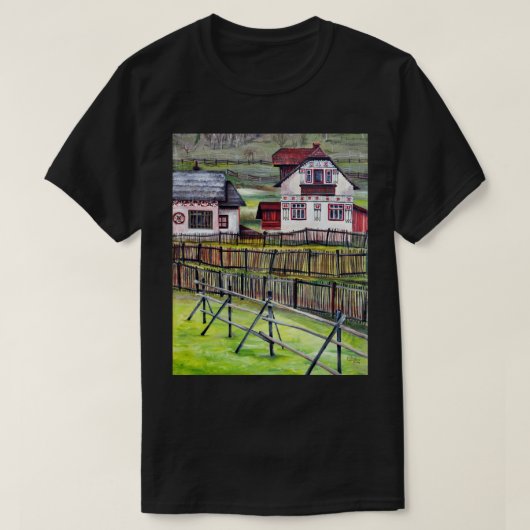 Transylvania Village, Roemeense schilderkunst T-shirt (Design voorkant)