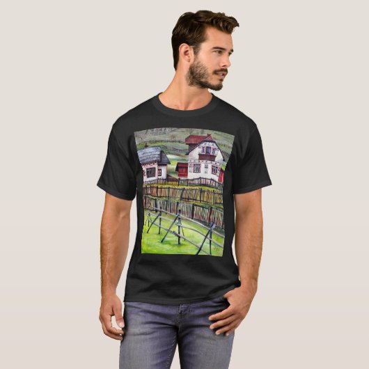 Transylvania Village, Roemeense schilderkunst T-shirt (Voorkant volledig)