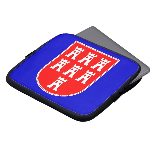 Transylvanie wapen rood wit laptop sleeve (Voorkant top)